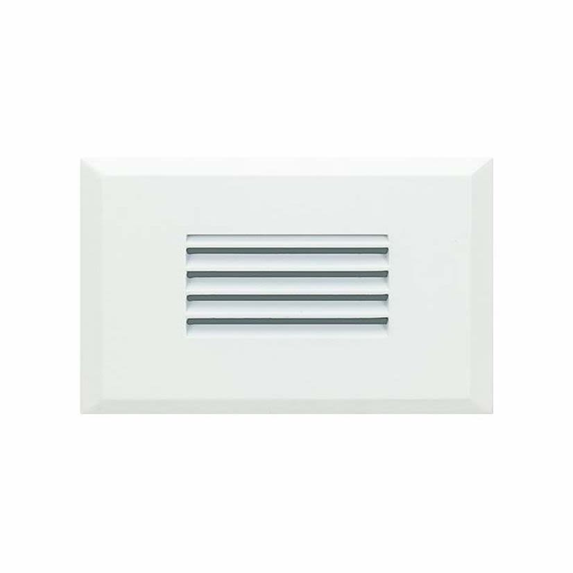 GMLighting GSL-LH-WH 120VAC, 2W IP67 RECTANGULAR STEPLIGHT LOUVER HORIZONTAL WITH A WHITE SCREWLESS TRIM